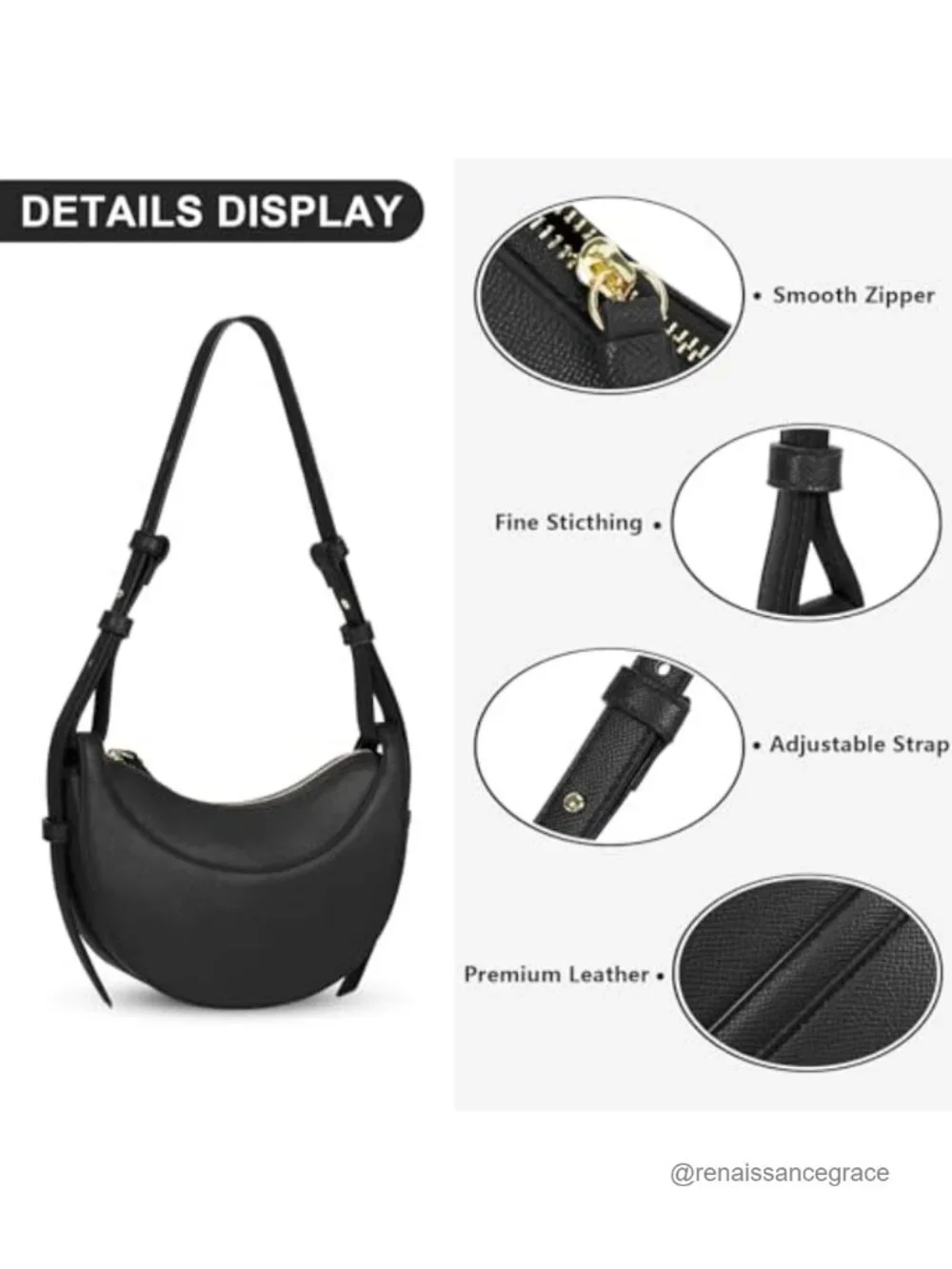 Faux Leather Saddle Bag Women Shoulder Bag Crescent Purse Trendy Crossbody Hobo